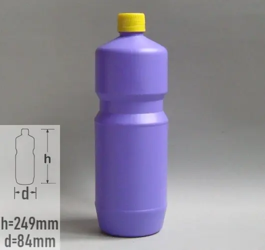 Sticla plastic 1 litru (1000ml) culoare mov cu capac cu autosigilare galben